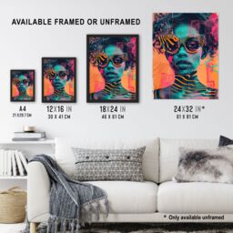 "Artery8 Indie Culture Vibrant Conceptual Art Portrait Wall Art Print in Orange - Size: W12"" x H16""" - thumbnail 3