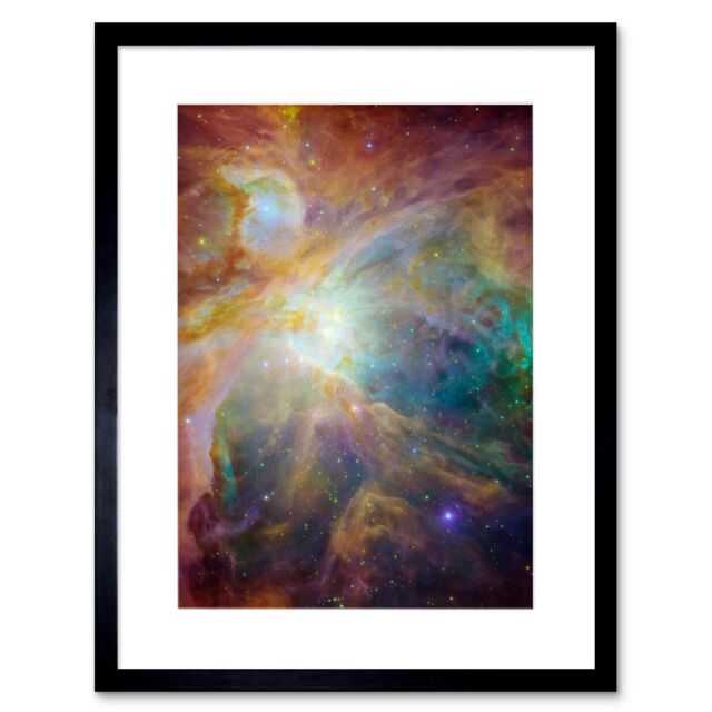Artery8 Wall Art Print Hubble Space Astronomy Orion Nebula Spitzer Observatory Colourful Cosmic Masterpiece Dust Infant Stars Ultraviolet Light - image 1