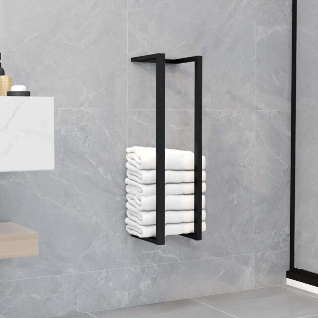 Berkfield Home Towel Rack Black 12.5x12.5x60 cm Iron - image 1