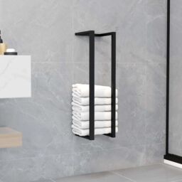 Berkfield Home Towel Rack Black 12.5x12.5x60 cm Iron