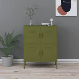 Berkfield Home Storage Cabinet Olive Green 80x35x101.5 cm Steel - thumbnail 2