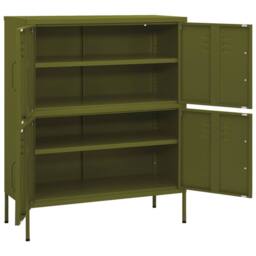 Berkfield Home Storage Cabinet Olive Green 80x35x101.5 cm Steel - thumbnail 6