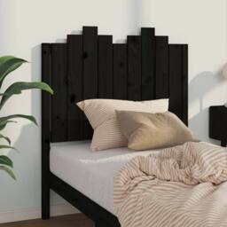 Berkfield Home Bed Headboard Black 96x4x110 cm Solid Wood Pine - Size: 96 x 4 x 110 cm - thumbnail 3