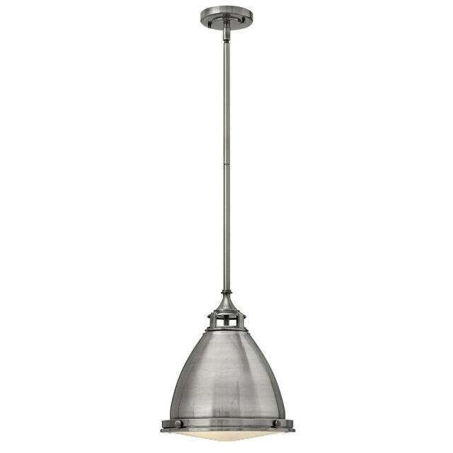 Loops 1 Bulb Ceiling Pendant Light Fitting Polished Antique Nickel LED E27 100W Bulb in Metallics