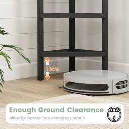 Costway Wooden Plant Stand 4-Tier Corner Bookshelf w/ Open Slatted Shelves in Black - thumbnail 3