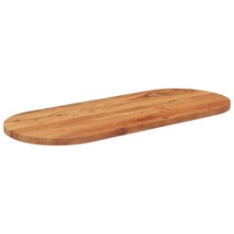 Berkfield Home Table Top 100x40x3.8 cm Oval Solid Wood Acacia in Brown - thumbnail 3