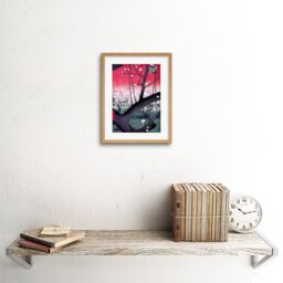 "Artery8 Wall Art Print Utagawa Hiroshige Pruneraie Kameido Artwork Framed 9X7 Inch in Beige - Size: W7"" x H9""" - thumbnail 2