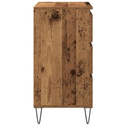 Berkfield Home Sideboard with Drawers Old Wood 60x35x70 cm Engineered Wood in Brown - Size: 60 x 35 x 70 cm - thumbnail 7