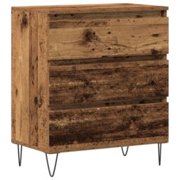 Berkfield Home Sideboard with Drawers Old Wood 60x35x70 cm Engineered Wood in Brown - Size: 60 x 35 x 70 cm - thumbnail 2