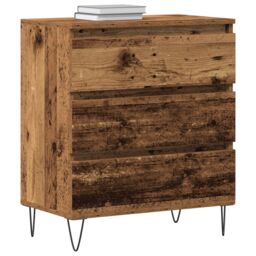 Berkfield Home Sideboard with Drawers Old Wood 60x35x70 cm Engineered Wood in Brown - Size: 60 x 35 x 70 cm - thumbnail 3