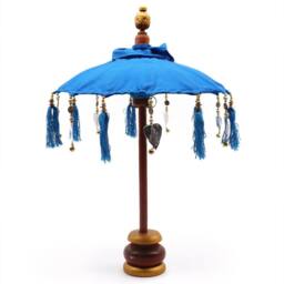 Serenityy Bali Home Decor Parasol - Woven Cotton Canvas Turquoise - 40cm - Size: 40 cm