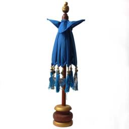 Serenityy Bali Home Decor Parasol - Woven Cotton Canvas Turquoise - 40cm - Size: 40 cm - thumbnail 4