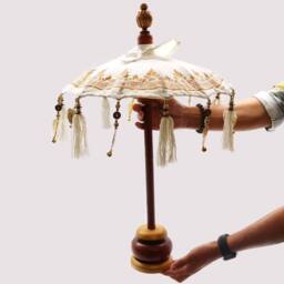Serenityy Bali Home Decor Parasol - Woven Cotton Canvas Turquoise - 40cm - Size: 40 cm - thumbnail 8