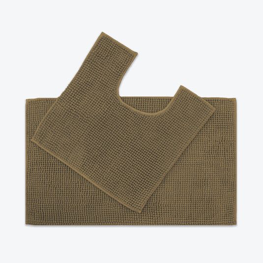 Allure Bath Fashions Supersoft Chenille Bobble Two Piece Bath & Pedestal Mat Set in Brown - image 1
