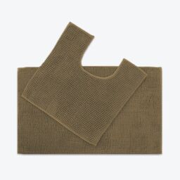 Allure Bath Fashions Supersoft Chenille Bobble Two Piece Bath & Pedestal Mat Set in Brown - thumbnail 1