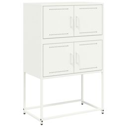 Berkfield Home Sideboard White 68.5x38.5x107 cm Steel - thumbnail 2