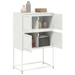 Berkfield Home Sideboard White 68.5x38.5x107 cm Steel - thumbnail 5