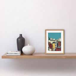 "Artery8 Wall Art Print Manchester City Architecture Styles Cityscape Artwork Framed 9X7 Inch in Beige - Size: W7"" x H9""" - thumbnail 2