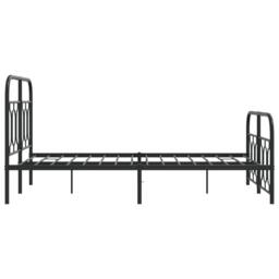 Berkfield Home Metal Bed Frame without Mattress with Footboard Black 120x190cm - Size: 120x190 cm - thumbnail 5