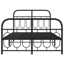 Berkfield Home Metal Bed Frame without Mattress with Footboard Black 120x190cm - Size: 120x190 cm - thumbnail 4