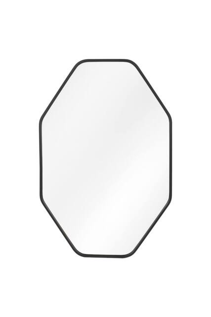 Living and Home Aluminium Alloy Framed HD Float Glass Bathroom Mirror in Black - image 1