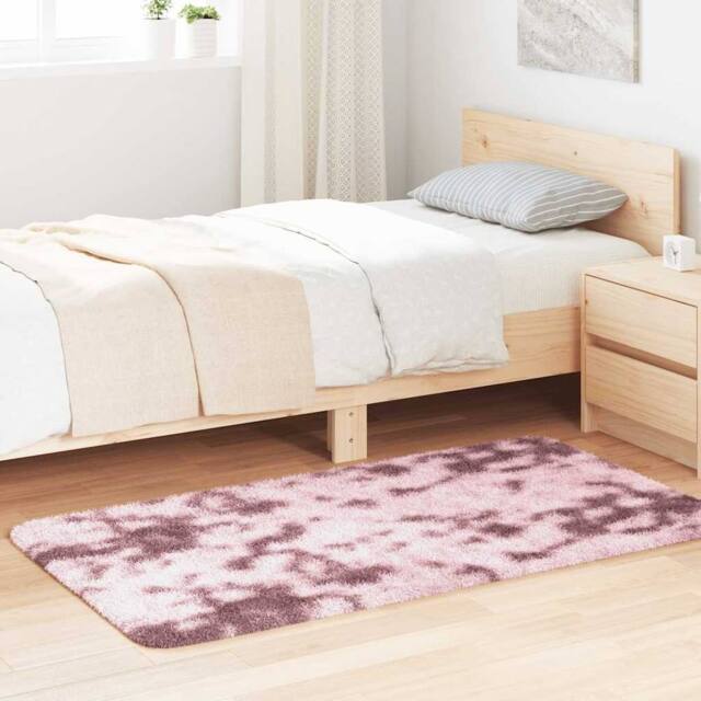 Berkfield Home Shaggy Rug High Pile NAVARRA Dusty Pink 80x150 cm Polyester - Size: Medium - image 1