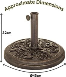 Marco Paul Bronze Rose Design 9kg Parasol Base 40cm - thumbnail 3