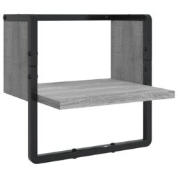 Berkfield Home 4 Piece Wall Shelf Set with Bars Grey Sonoma Engineered Wood - thumbnail 6