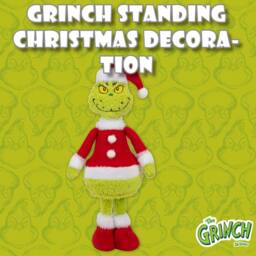 VFM e-Store Grinch Standing Christmas Decoration Festive 35cm x 16cm Green X 1 - Size: 35 cm x 16 cm - thumbnail 3