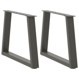 Berkfield Home Dining Table Legs V-Shape 2 pcs Anthracite 60x(42-43.3) cm Steel in Black - thumbnail 1