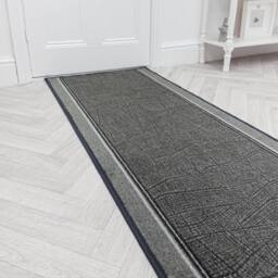 runrug Hallway Carpet Runner Rug - Soft & Comfy, Non-Slip, 8mm - 'Gala' in Dark Grey - Size: 100 cm x 330 cm - thumbnail 1