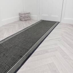 runrug Hallway Carpet Runner Rug - Soft & Comfy, Non-Slip, 8mm - 'Gala' in Dark Grey - Size: 100 cm x 330 cm - thumbnail 4