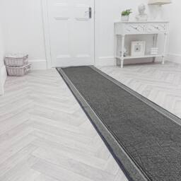 runrug Hallway Carpet Runner Rug - Soft & Comfy, Non-Slip, 8mm - 'Gala' in Dark Grey - Size: 100 cm x 330 cm - thumbnail 3