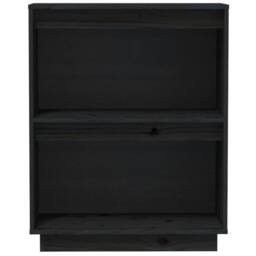 Berkfield Home Console Cabinet Black 60x34x75 cm Solid Wood Pine - Size: 60 x 34 x 75 cm - thumbnail 5