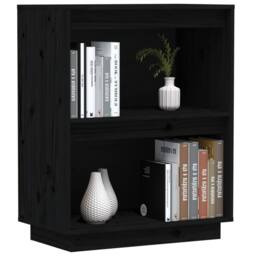 Berkfield Home Console Cabinet Black 60x34x75 cm Solid Wood Pine - Size: 60 x 34 x 75 cm - thumbnail 4