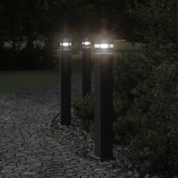 Berkfield Home Outdoor Floor Lamp with Outlet Black 80 cm Aluminium