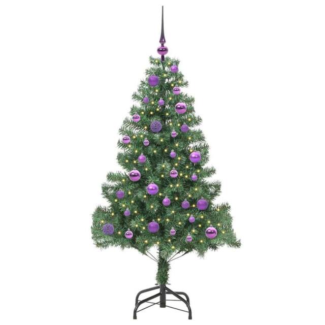 Berkfield Home Lush Christmas Tree with 150 LEDs with Stand Green 150 cm PVC - image 1