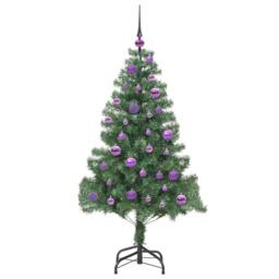 Berkfield Home Lush Christmas Tree with 150 LEDs with Stand Green 150 cm PVC - thumbnail 4