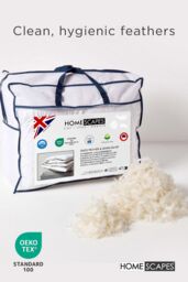 Homescapes Duck Feather & Down 15 Tog Winter Duvet in White - Size: Single - thumbnail 3
