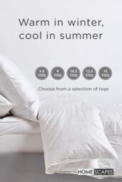 Homescapes Duck Feather & Down 15 Tog Winter Duvet in White - Size: Single - thumbnail 5