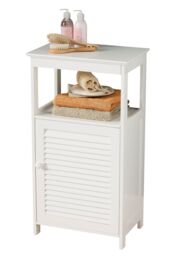 Orsina Shutter White Wood Floor Cabinet
