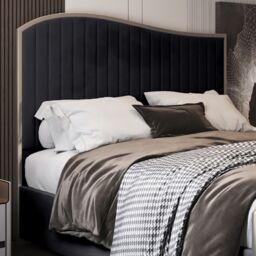 KDMD Darlington Upholstered Soft Velvet Metal Designer Bed Frame in Black - Size: Small Double - thumbnail 4