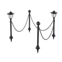 Gainsborough 4-Piece Solar-Powered Lamp Post & Chain Garden Border Set in Black - thumbnail 2