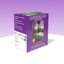 Gainsborough 4-Piece Solar-Powered Lamp Post & Chain Garden Border Set in Black - thumbnail 4