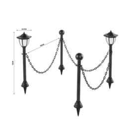 Gainsborough 4-Piece Solar-Powered Lamp Post & Chain Garden Border Set in Black - thumbnail 3