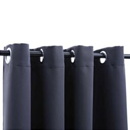 Berkfield Home Blackout Curtain with Metal Rings Anthracite 290x245 cm - thumbnail 4