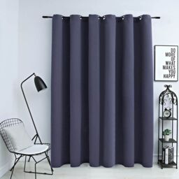 Berkfield Home Blackout Curtain with Metal Rings Anthracite 290x245 cm - thumbnail 1