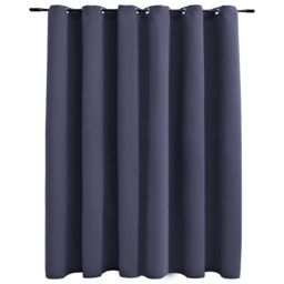 Berkfield Home Blackout Curtain with Metal Rings Anthracite 290x245 cm - thumbnail 2