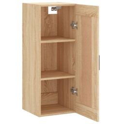 Berkfield Home Wall Mounted Cabinet Sonoma Oak 34.5x34x90 cm Engineered Wood in Brown - thumbnail 6
