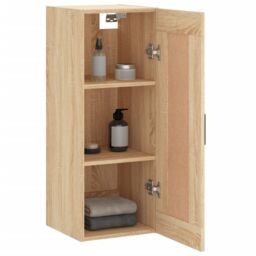 Berkfield Home Wall Mounted Cabinet Sonoma Oak 34.5x34x90 cm Engineered Wood in Brown - thumbnail 5